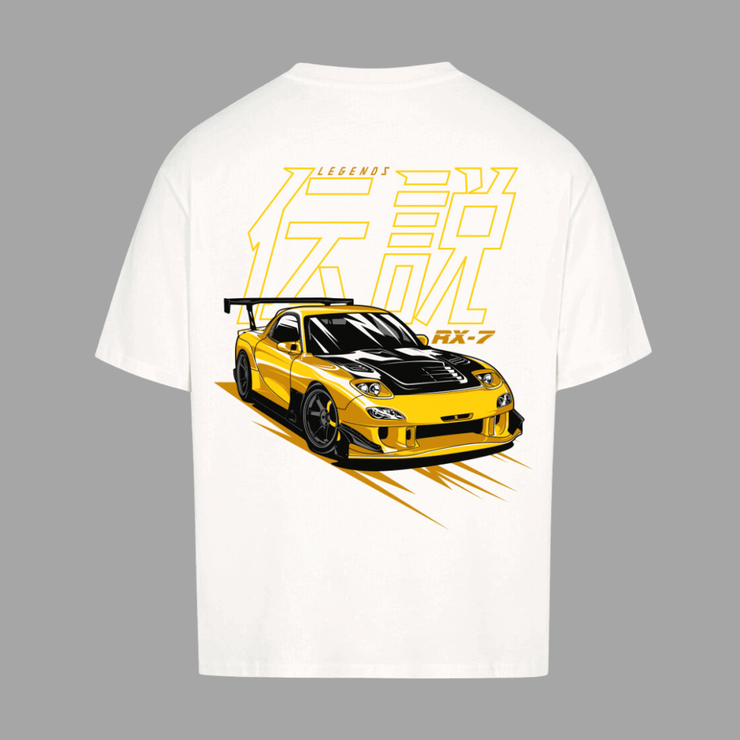 RX7 Yellow Oversize T-Shirt | Premium Oversize T-Shirt  | JDMVibe