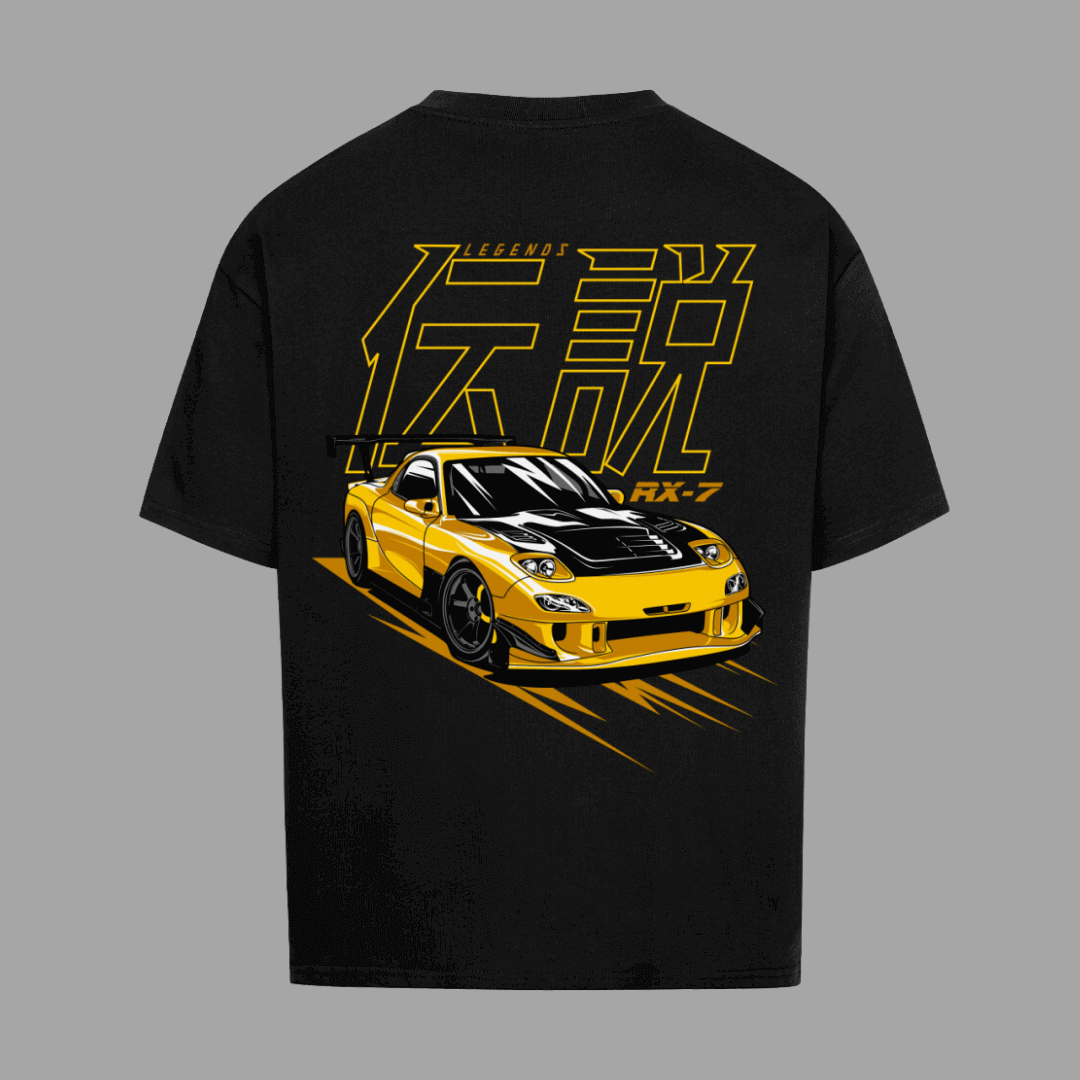 RX7 Yellow Oversize T-Shirt | Premium Oversize T-Shirt  | JDMVibe