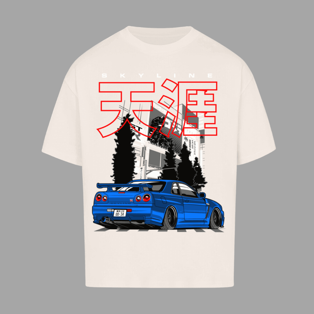 R34 GTR Stance Oversize T-Shirt | Premium Oversize T-Shirt  | JDMVibe