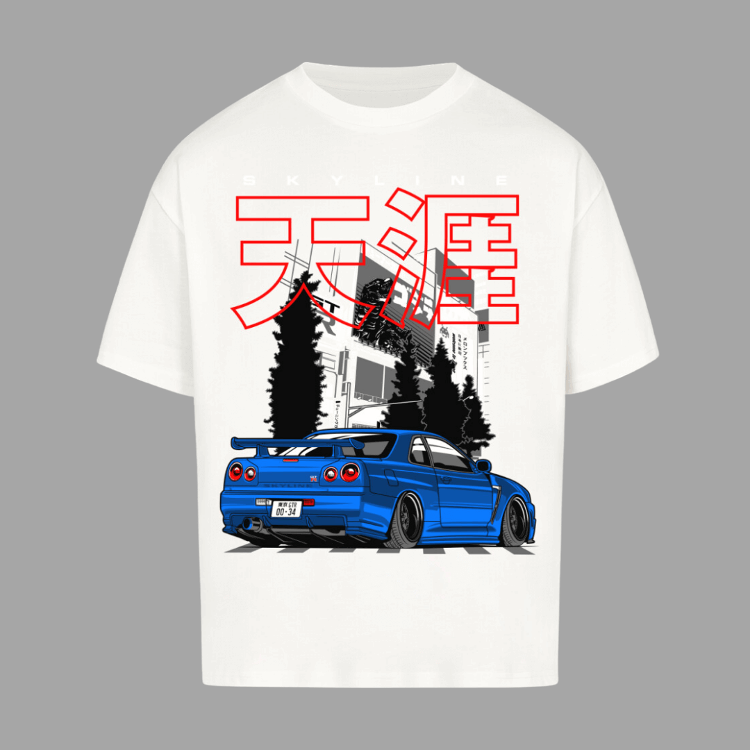 R34 GTR Stance Oversize T-Shirt | Premium Oversize T-Shirt  | JDMVibe