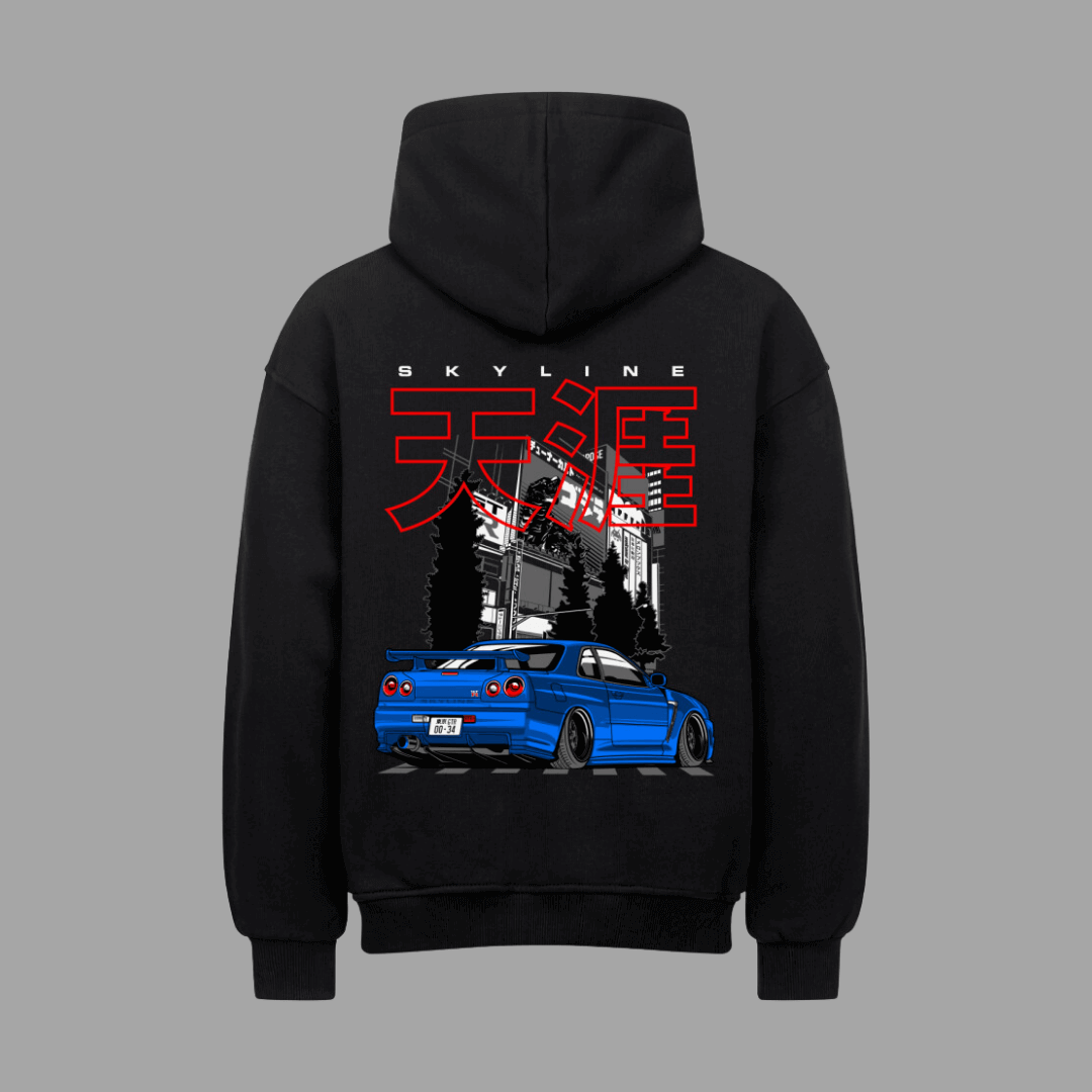 R34 GTR Stance VACANCY Oversized Hoodie | Oversized Hoodie | JDMVibe