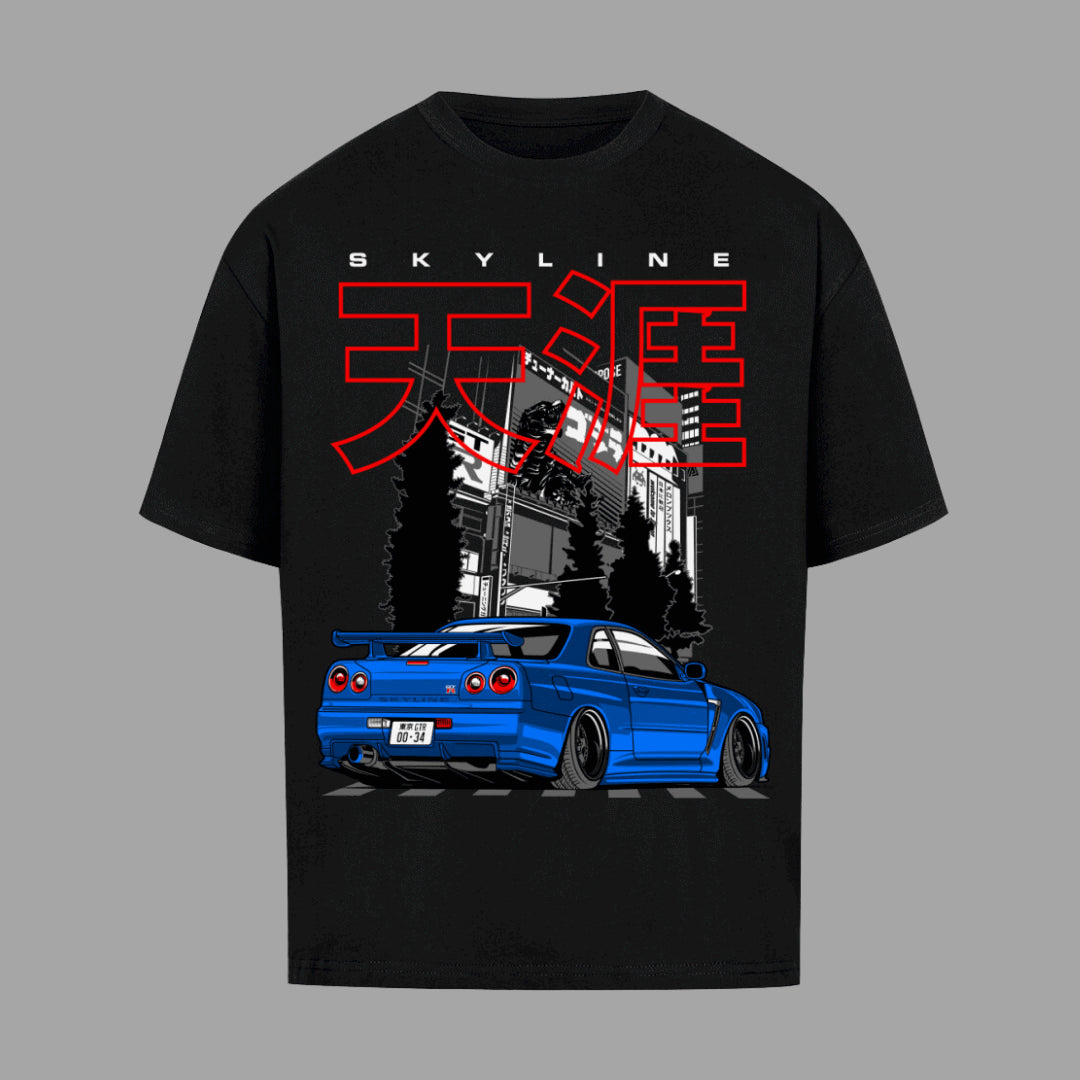 R34 GTR Stance Oversize T-Shirt | Premium Oversize T-Shirt  | JDMVibe