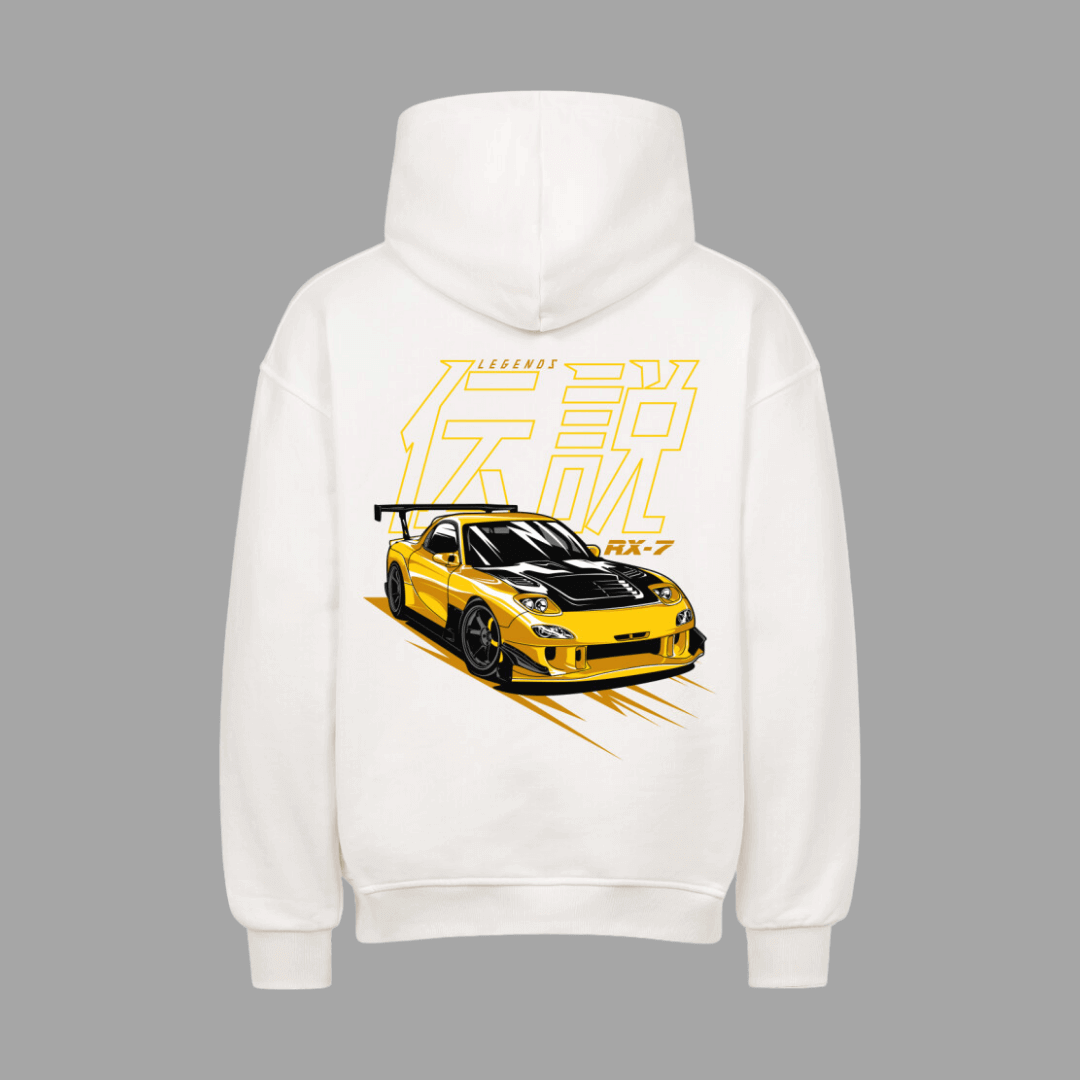 RX7 Yellow VACANCY Oversized Hoodie | Oversized Hoodie | JDMVibe