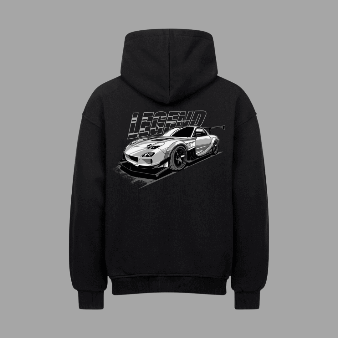 RX7 Silver VACANCY Oversized Hoodie | Oversized Hoodie | JDMVibe