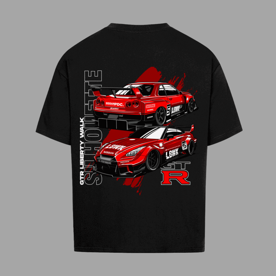 Liberty Walk R35 GTR Oversize T-Shirt | Premium Oversize T-Shirt  | JDMVibe