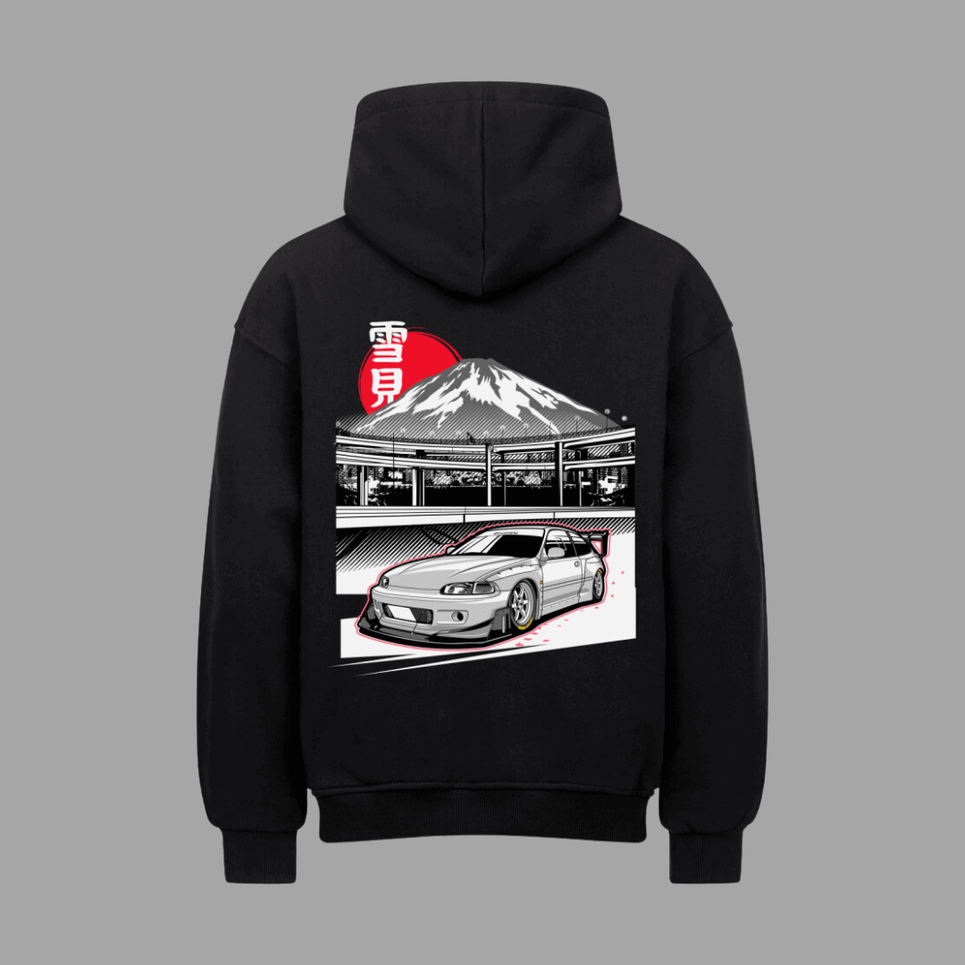 PANDEM CIVIC EG6 VACANCY Oversized Hoodie | Oversized Hoodie | JDMVibe