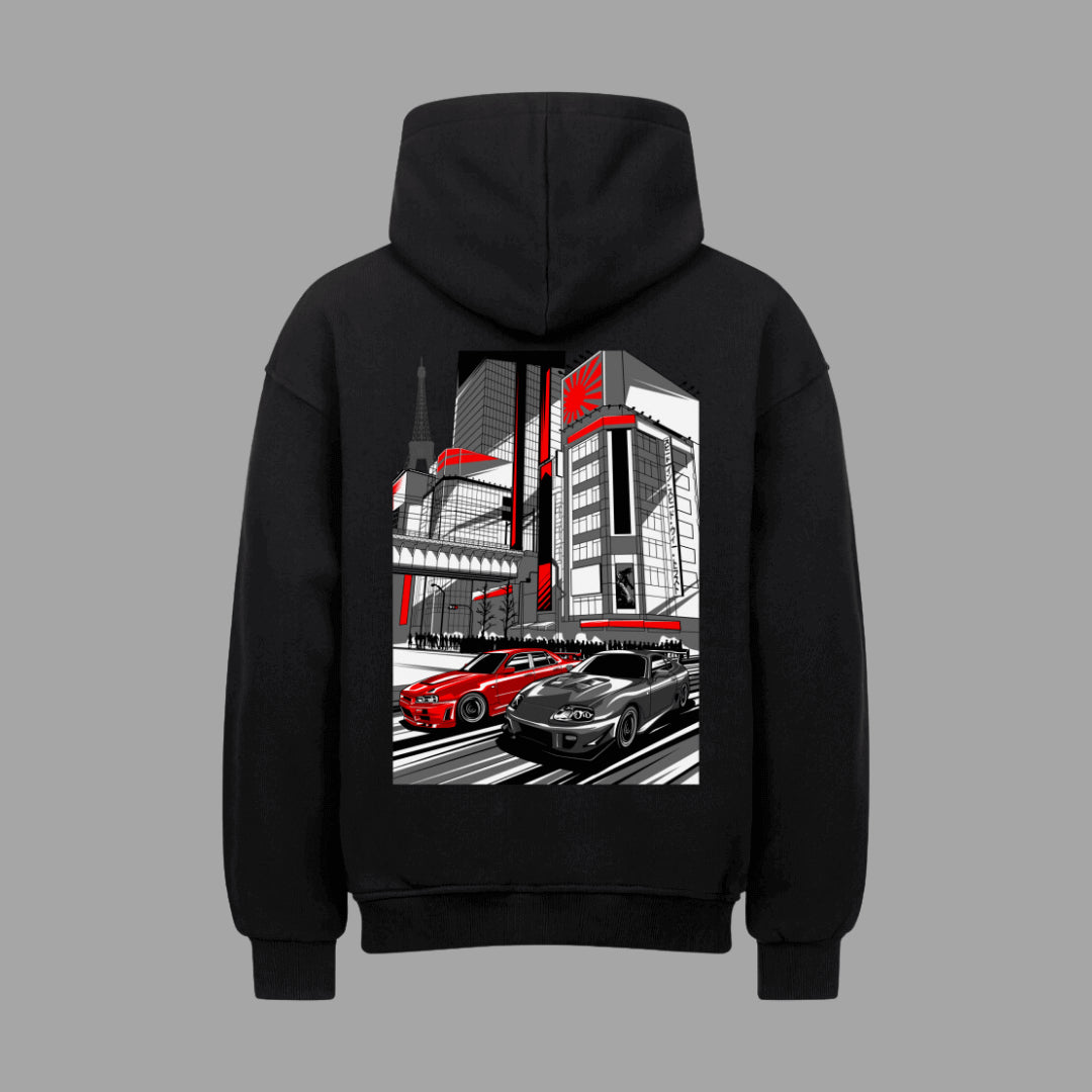 Skyline R34 GTR Toyota Supra Legends VACANCY Oversized Hoodie | Oversized Hoodie | JDMVibe